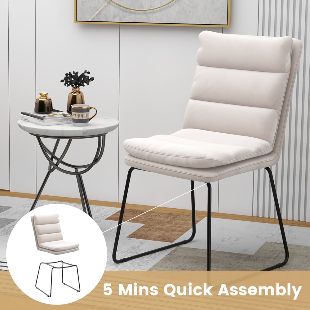 Costway White Upholstered Accent Chair Image 8
