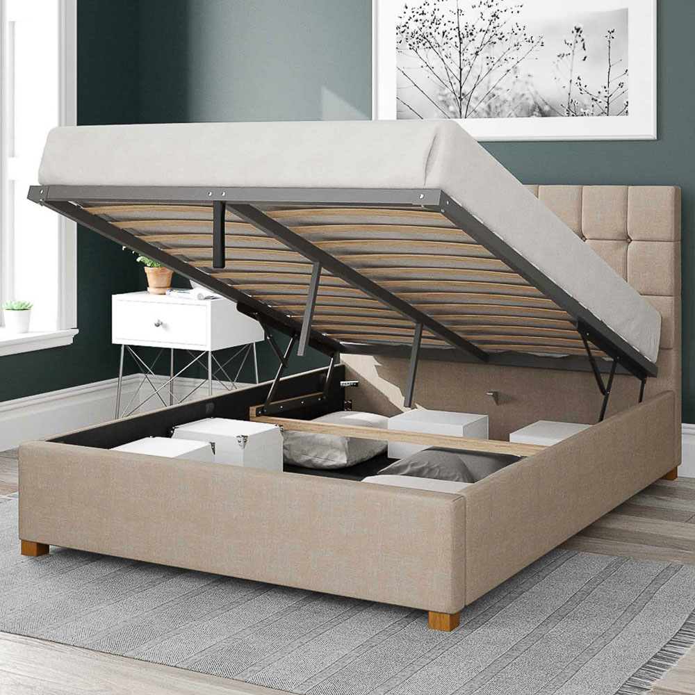 Aspire Sinatra Super King Cream Malham Weave Ottoman Bed Image 2
