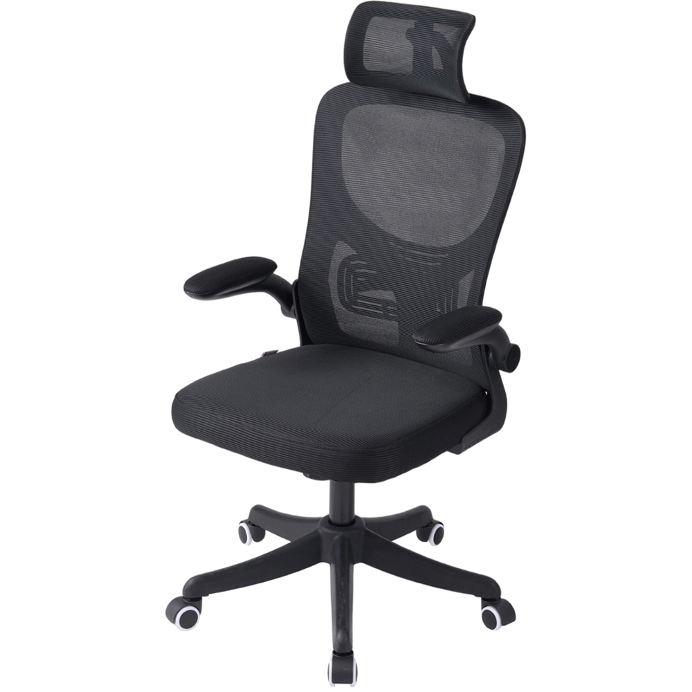 Living and Home Black Mesh Swivel and Adjustable Office Chair Image 2