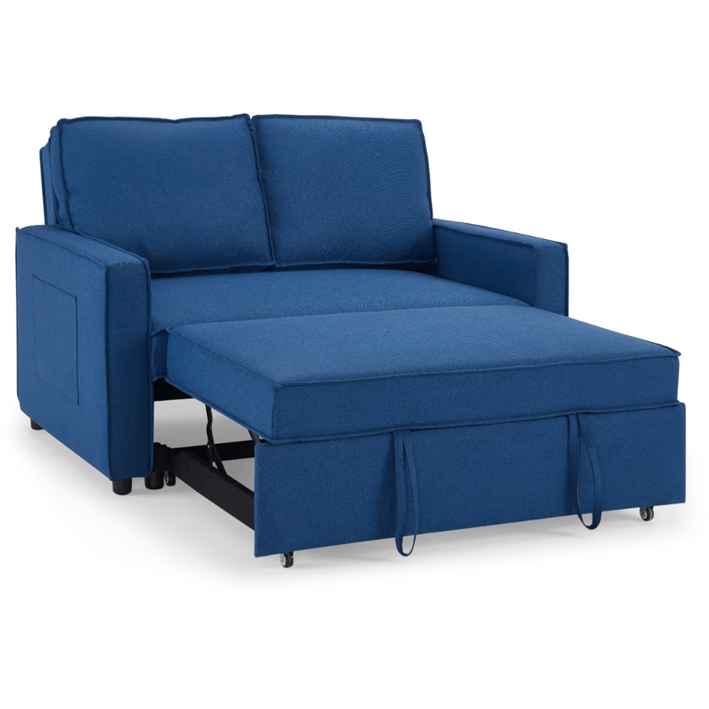 Home Detail Hugo Small Double Sleeper Blue Pull Out Sofa Bed Image 4