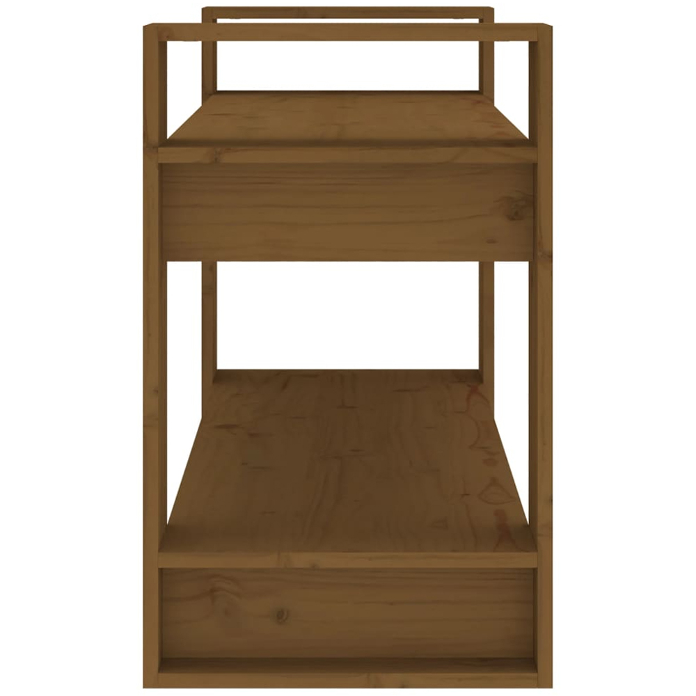 vidaXL 2 Shelf Honey Brown Bookcase Image 3