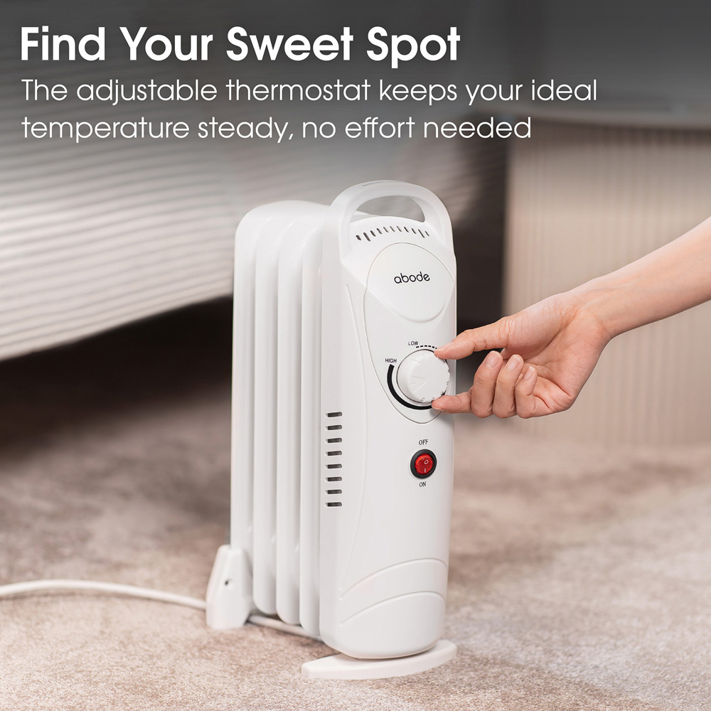 Abode AOFR5001 White 5-Fin Oil Filled Radiator 650W Image 5