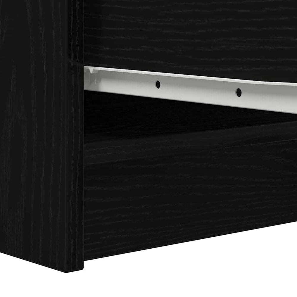 vidaXL 3 Drawer Black Oak Wooden Sideboard Image 8