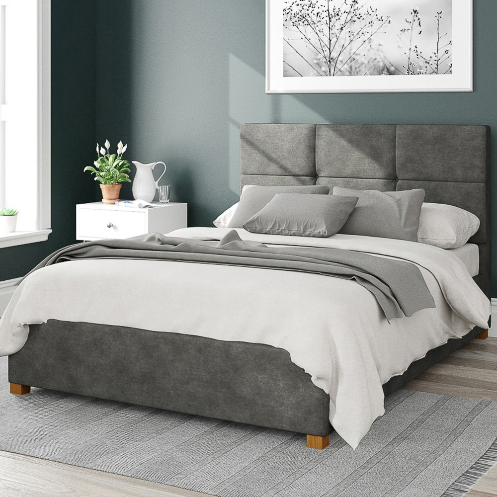 Aspire Caine Single Granite Kimiyo Linen Ottoman Bed Image 1