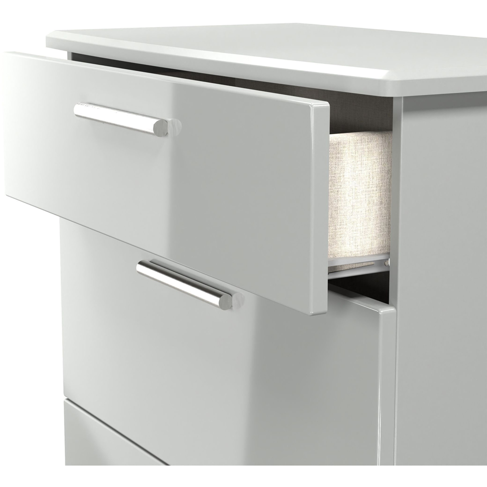 Crowndale Knightsbridge 3 Drawer Grey Gloss and Dusk Grey Deep Chest of Drawers Ready Assembled Image 6