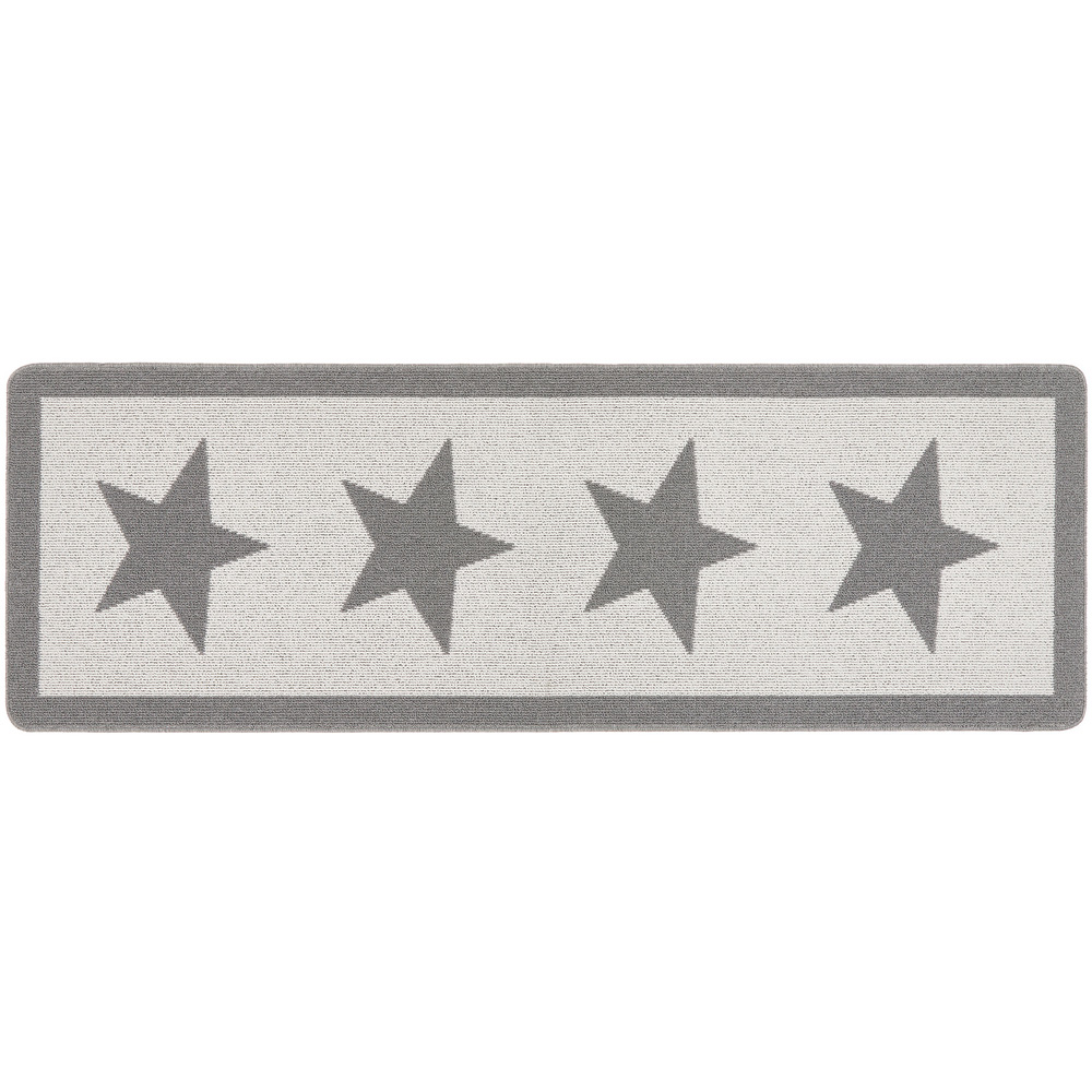 My Mat Charcoal Star Stain Resistant Runner 67 x 200cm Image 1