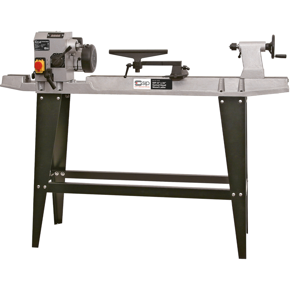 SIP Cast Iron Swivel Head Wood Lathe 12 x 36 inch Image 1
