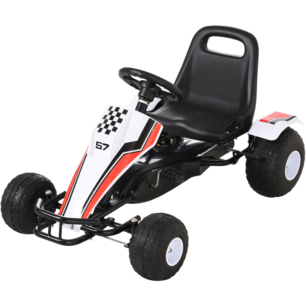 Tommy Toys Kids Pedal Go Kart Racing Car White Image 1