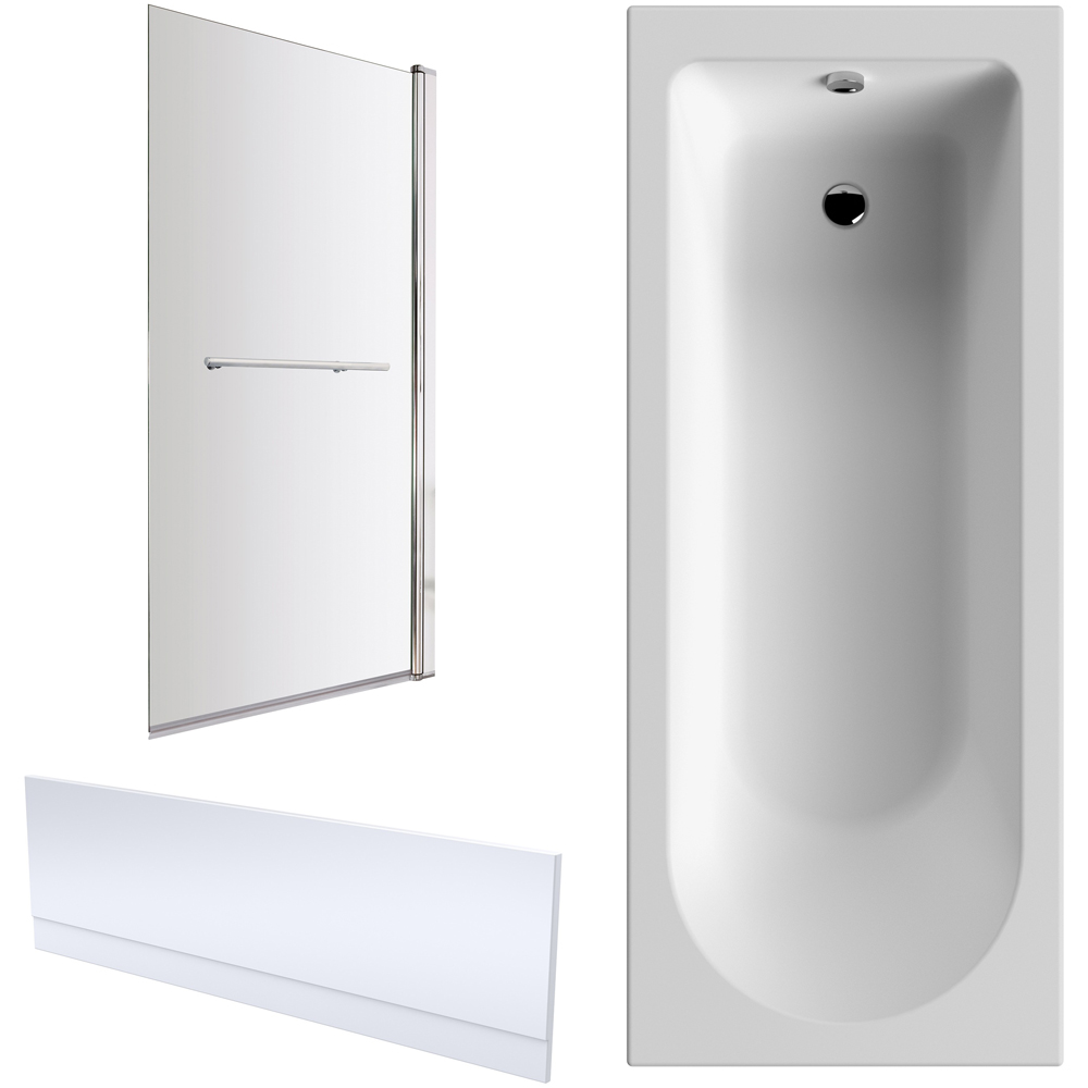 nuie 1700 x 750mm Standard Bath with Panel and Screen Image 1