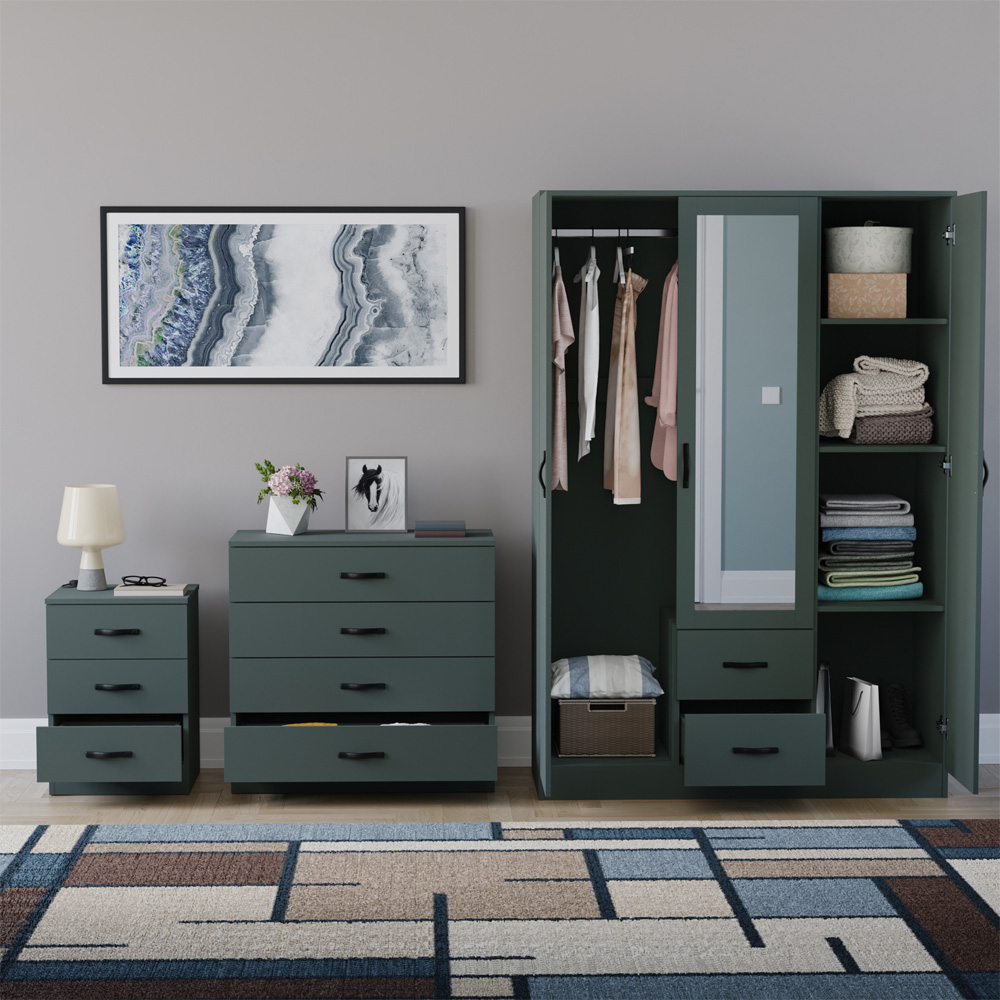 VIDA DESIGNS Riano Green 3 Piece Bedroom Furniture Set Image 3