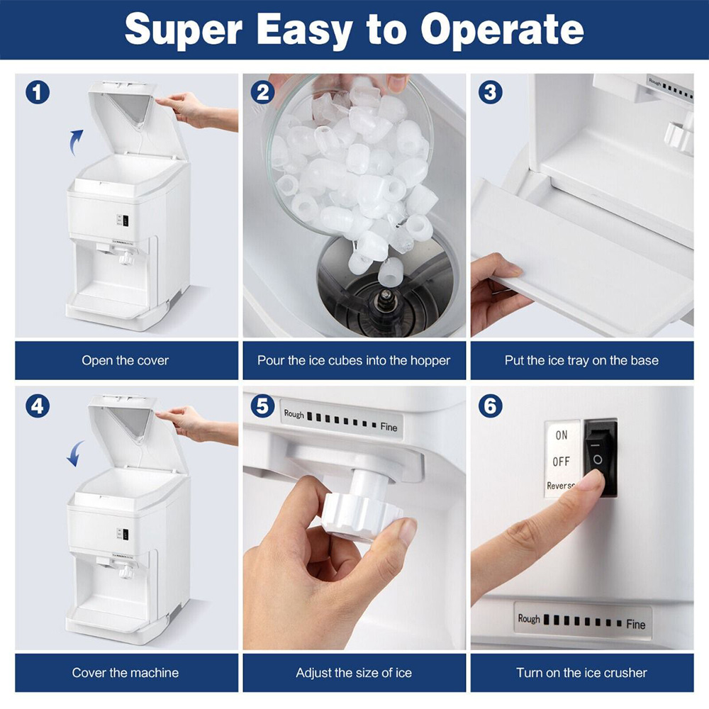 Costway ES10136GB-WH White Electric Ice Crusher Image 5