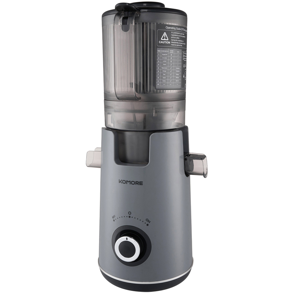 Komore EK090048 Grey Slow Masticating Cold Press Juicer with 130mm Chute 300W Image 1