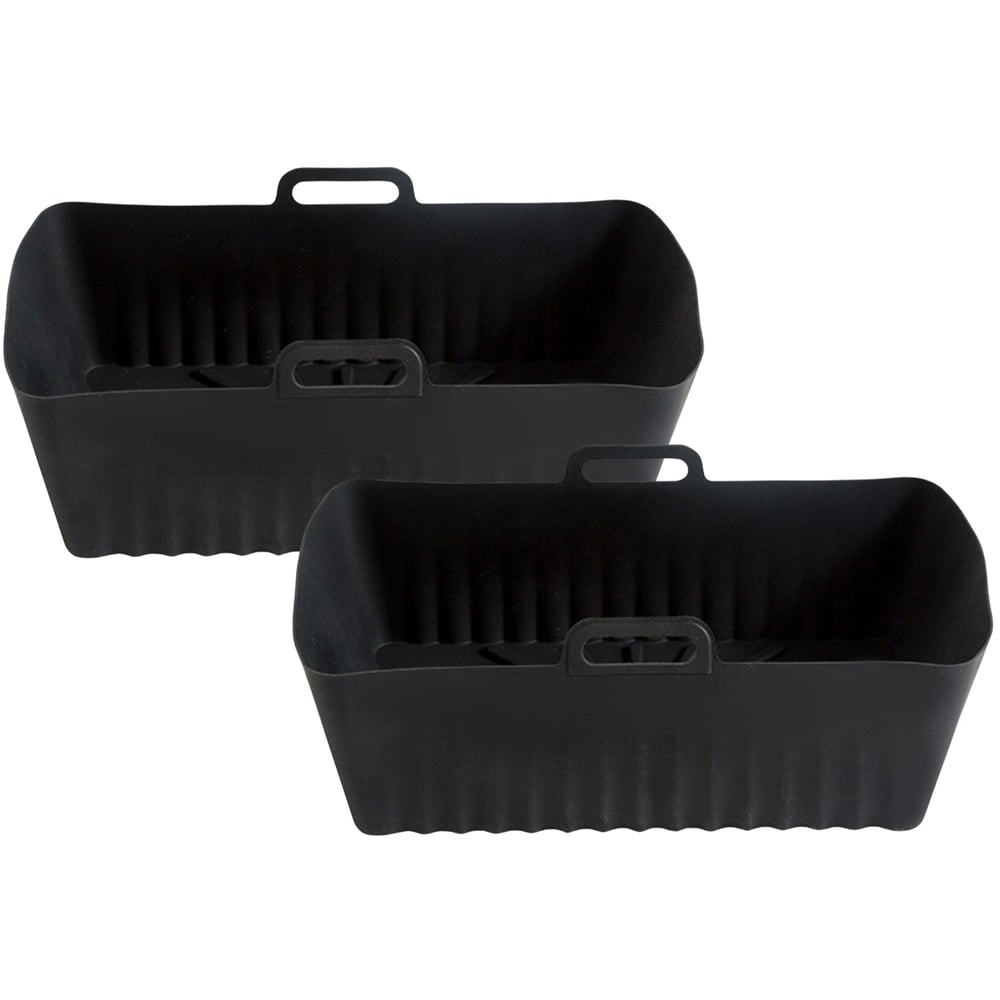 Home Source Reusable Silicone Air Fryer Liner 22 x 14cm 2 Pack Image 1
