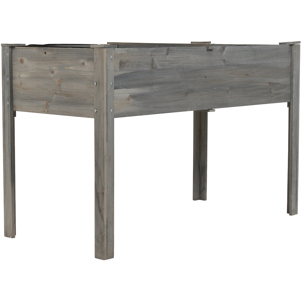 Living and Home Grey Elevated Fir Wood Garden Bed with Drainage Holes Image 4