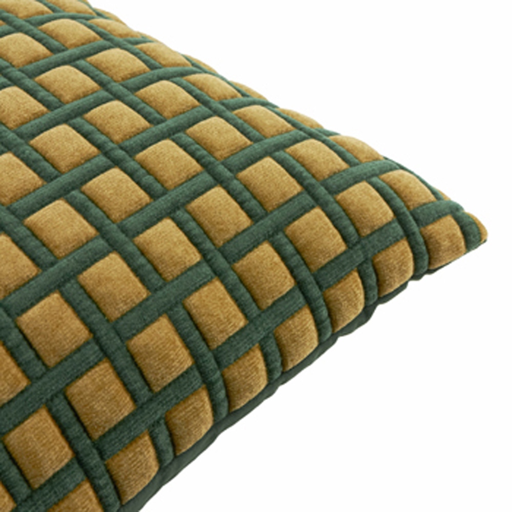 Furn Softie Green Grid Quilted Reversible Cushion 40 x 60cm Image 3