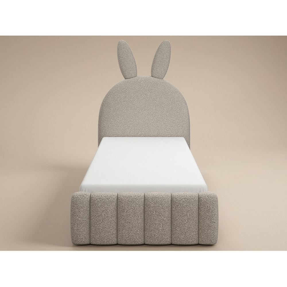 Flair Lapin Single Beige Boucle Bed with Bunny Headboard Image 3
