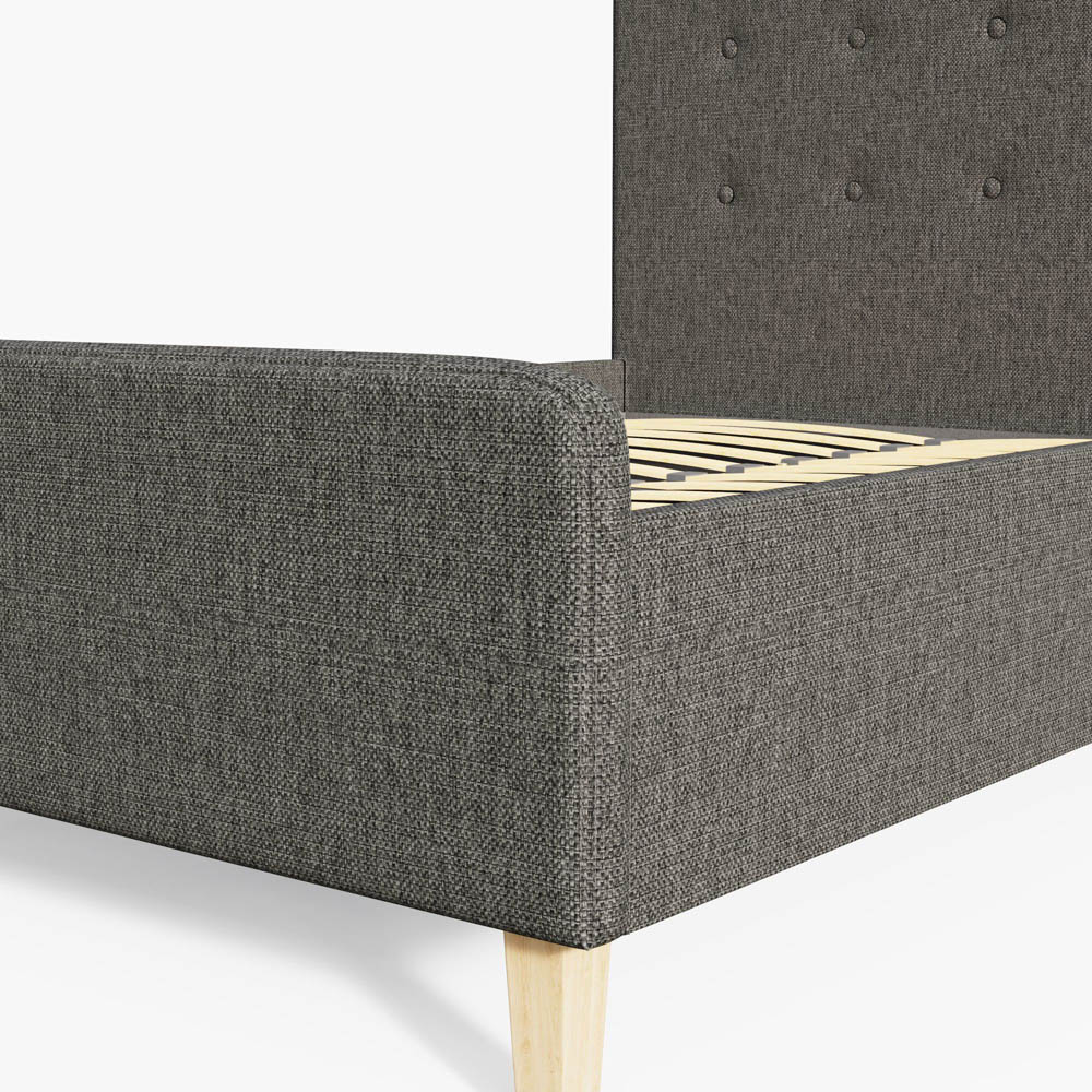 GFW Ashbourne Double Dark Grey Side Lift Ottoman Bed Image 5