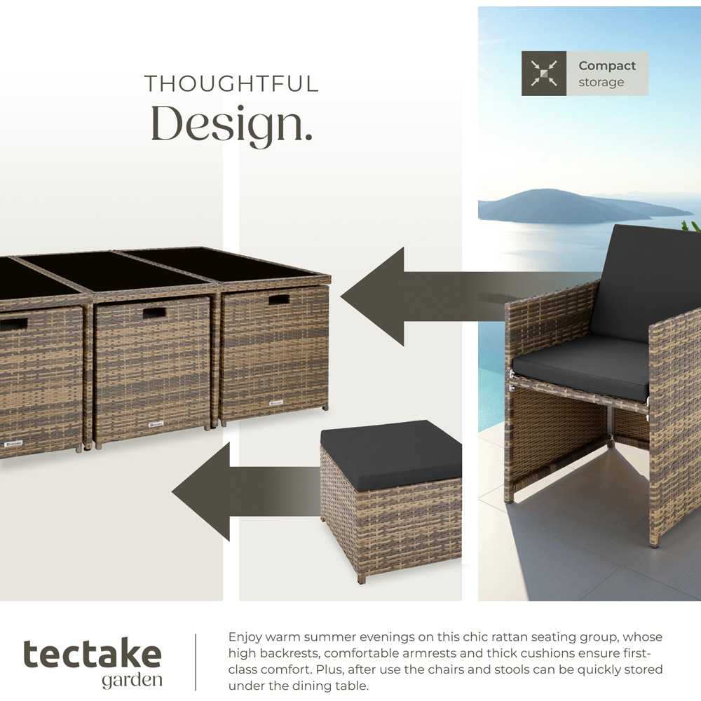 tectake New York 10 Seater Garden Dining Table Set Nature Image 4