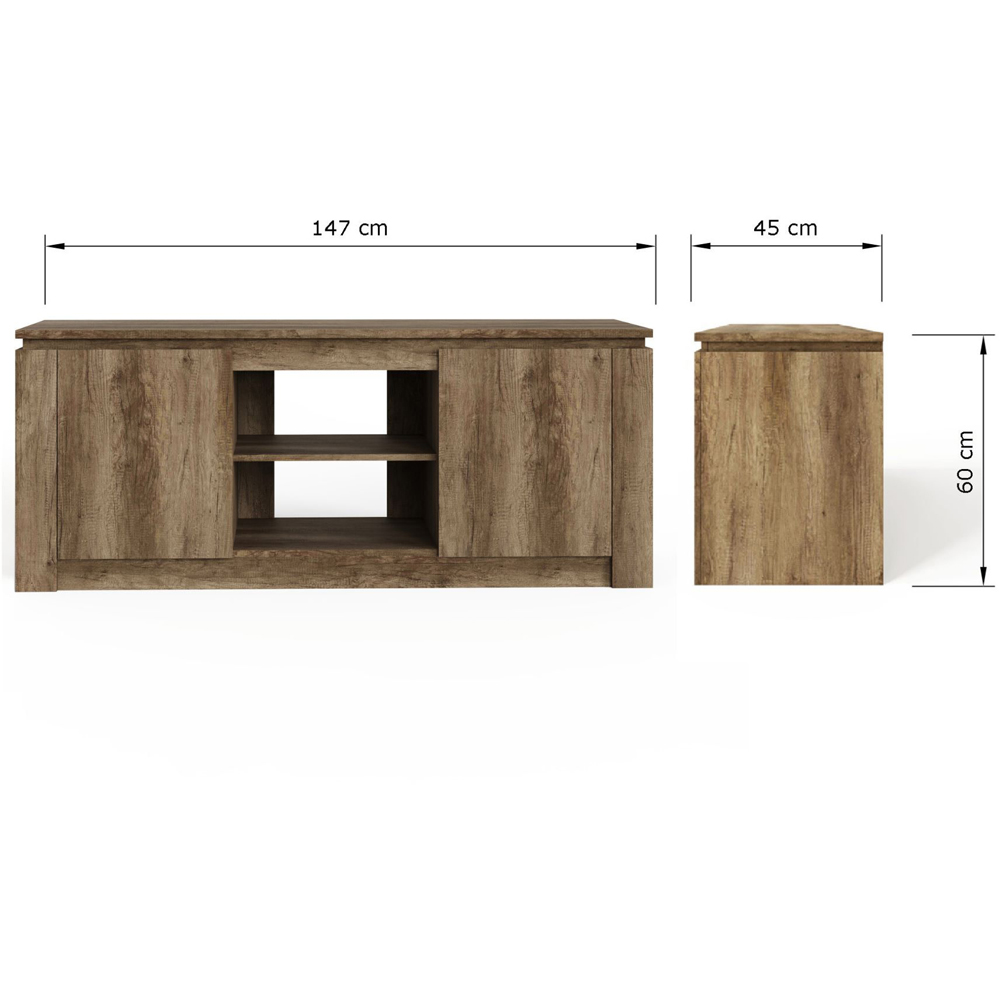 GFW Canyon 2 Door 2 Shelf Oak TV Unit Image 9