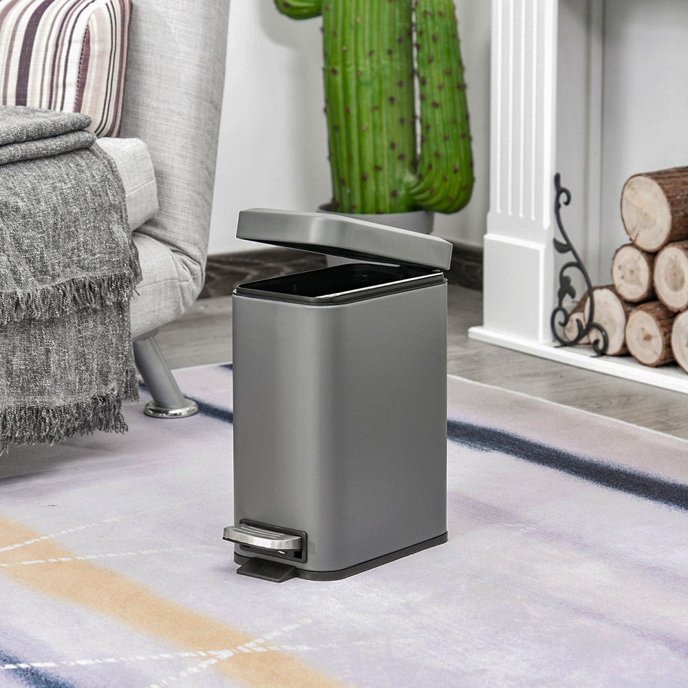 HOMCOM Grey Pedal Bin 5L Image 6