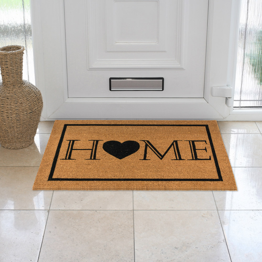 JVL Heart Home Welcome Coir Latex Backed Door Mat 60 x 90cm Image 2