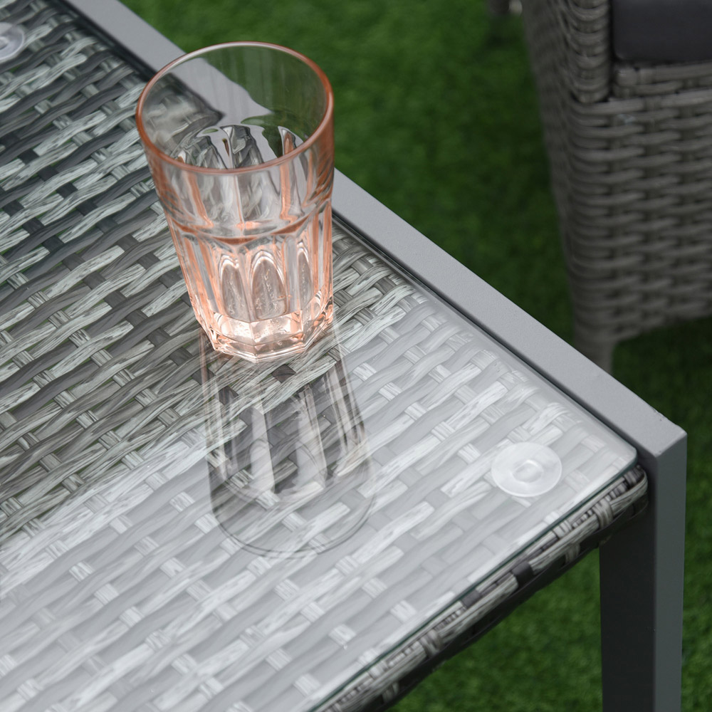 Outsunny Grey Rattan End Side Table Image 3