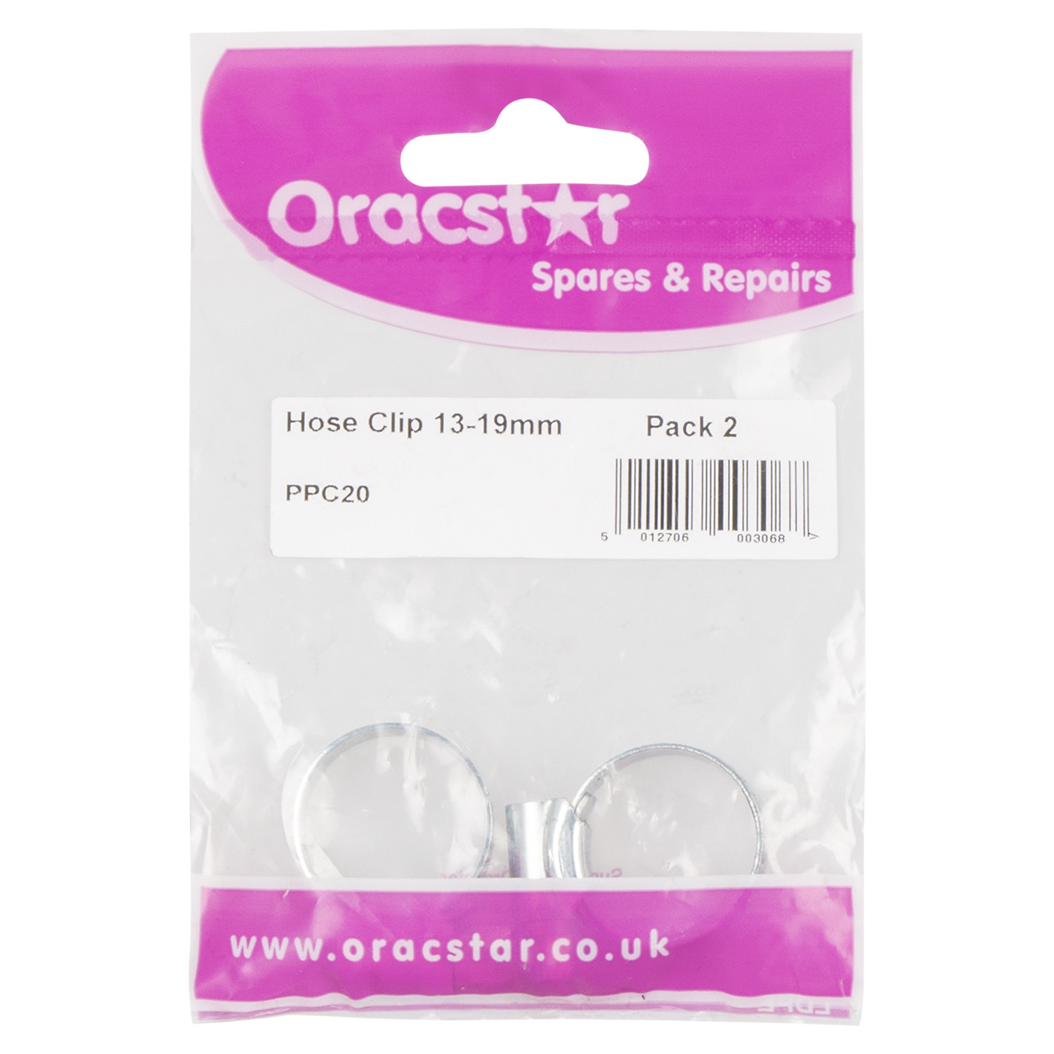 Oracstar 13 to 19mm Hose Clips 2 Pack Image 2