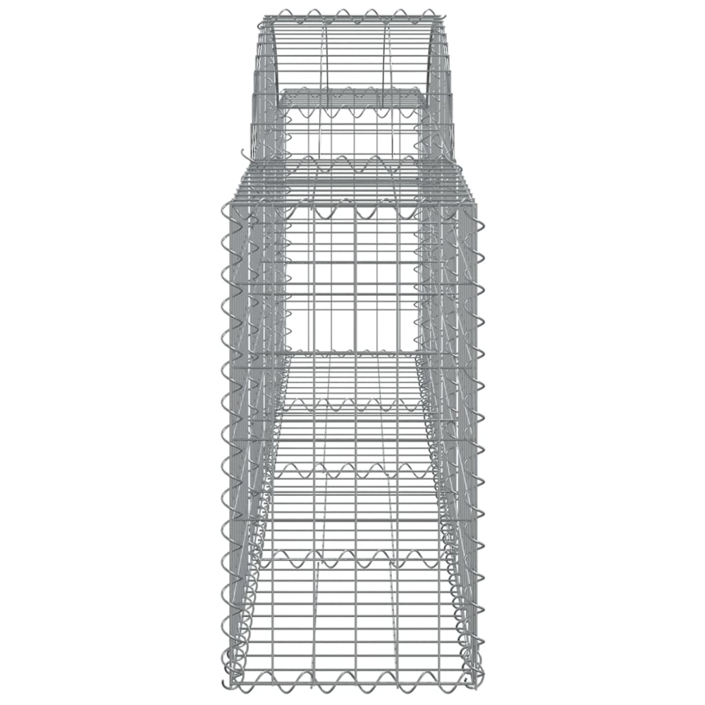 vidaXL Silver Galvanised Iron Arched Gabion Basket 200 x 30 x 60/80cm 14 Pack Image 3