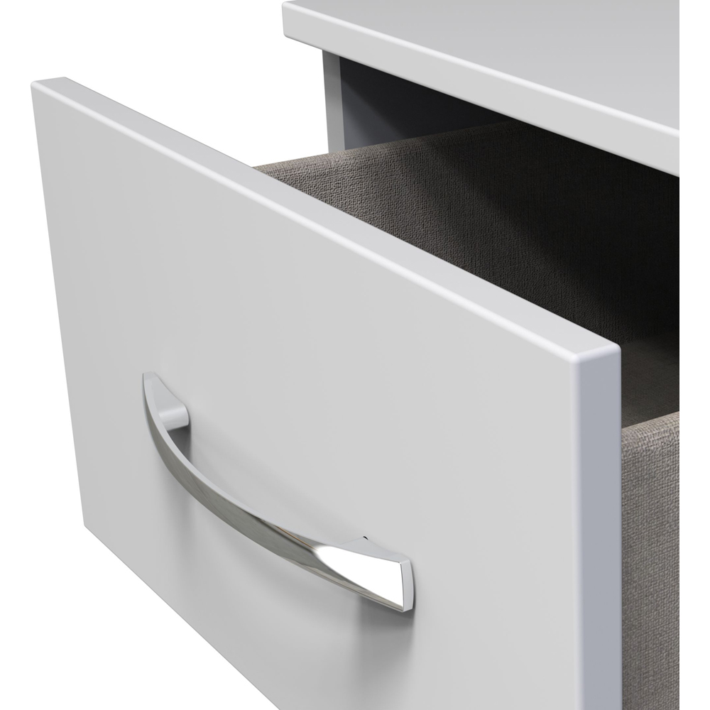 Crowndale Avon 3 Drawer Matt White Bedside Cabinet Ready Assembled Image 6