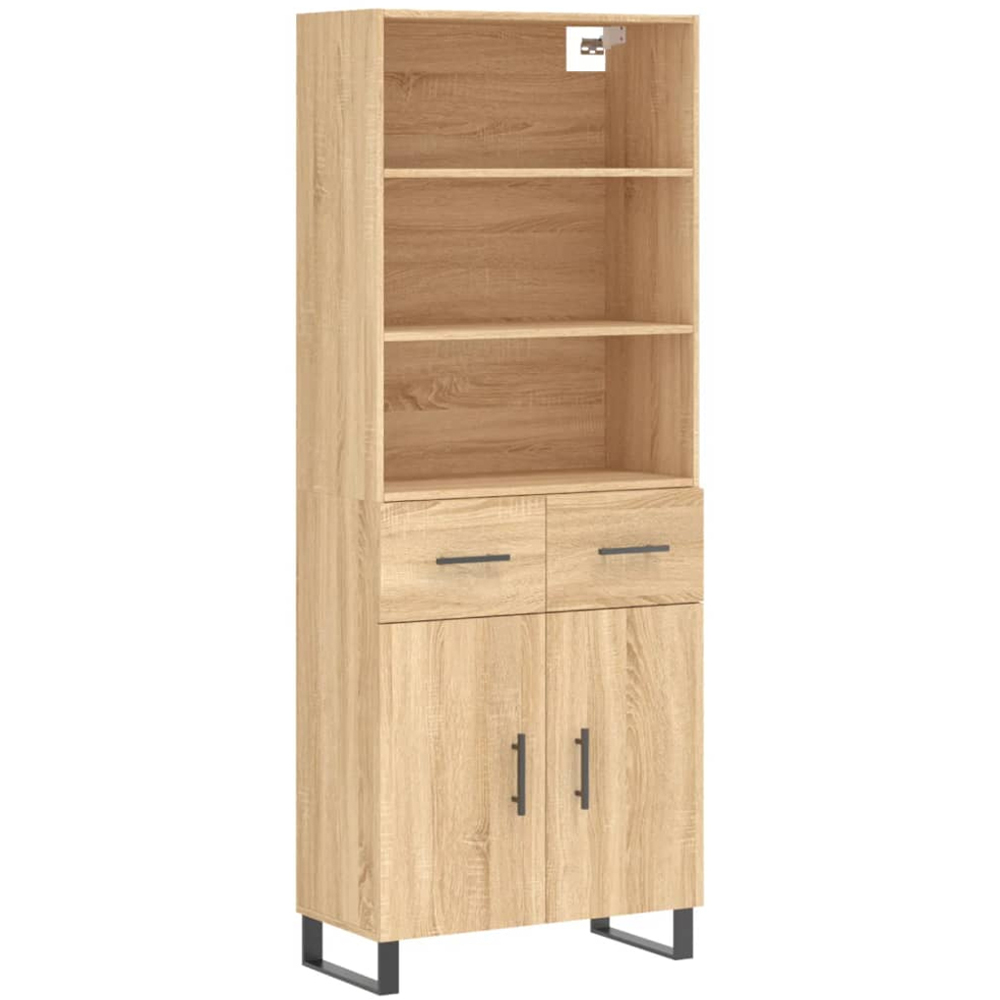 vidaXL 2 Door 2 Drawer 3 Shelf Sonoma Oak Highboard Image 2