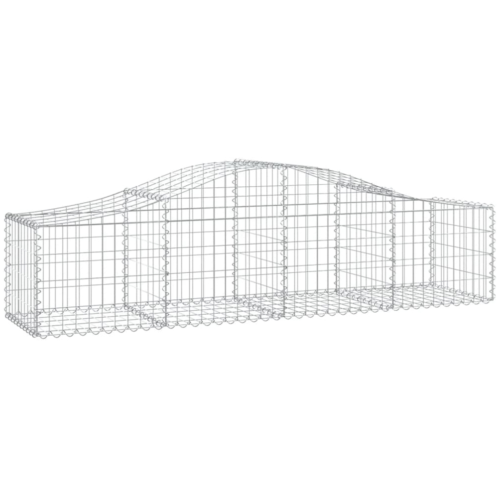 vidaXL Silver Galvanised Iron Gabion Basket 200 x 50 x 40/60cm 7 Pack Image 1