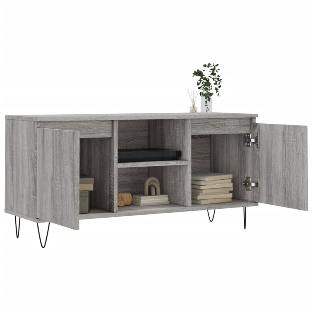 vidaXL 2 Door 2 Shelf Concrete Grey TV Cabinet Image 4