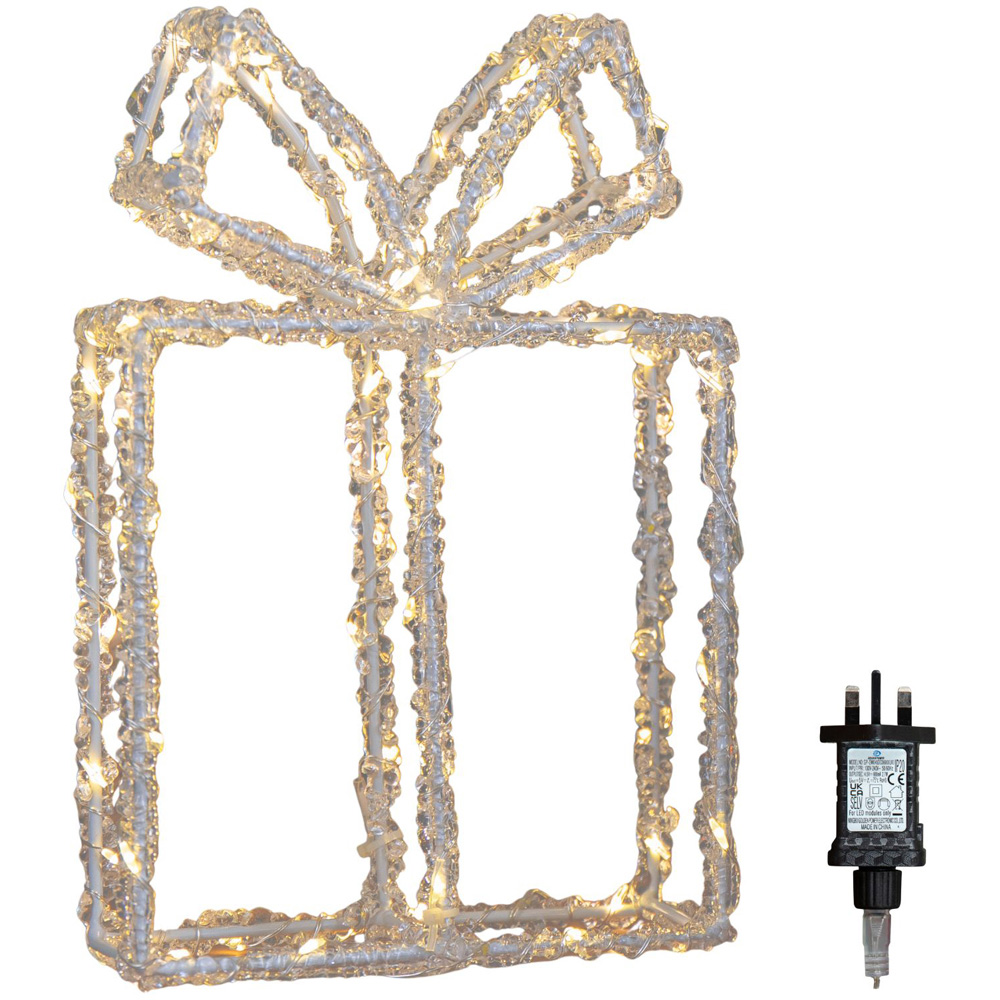 Samuel Alexander 80 Warm White LED Light Up Acrylic Christmas Present Decoration 22 x 18cm Image 3