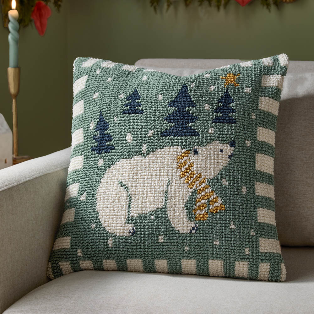 Furn Frosty Blue Polar Bear Tufted Reversible Cushion 45 x 45cm Image 2