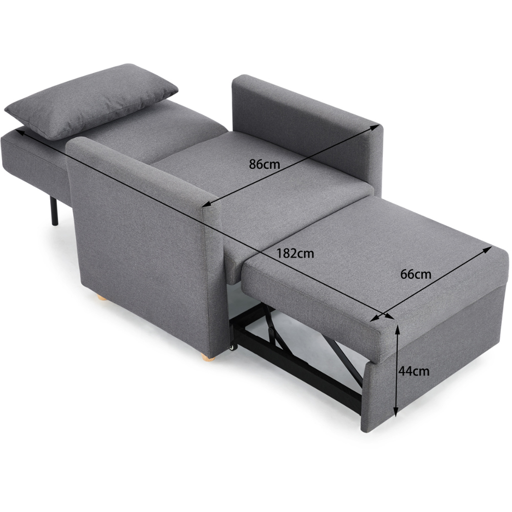 Home Detail Ross Single Sleeper Dark Grey Chair Bed Image 6