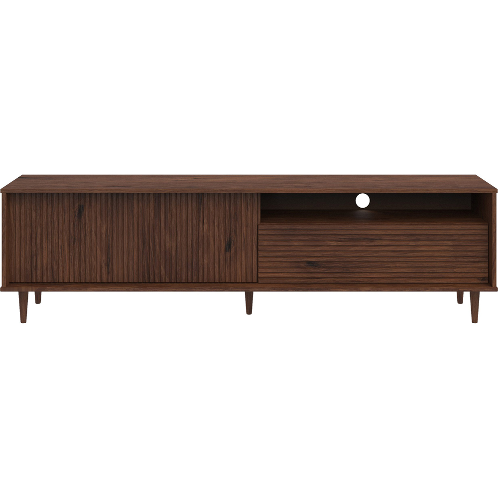 Loft24 Jerzy 2 Door Single Flap Door Stained Wax Lowboard Storage Cabinet Image 3