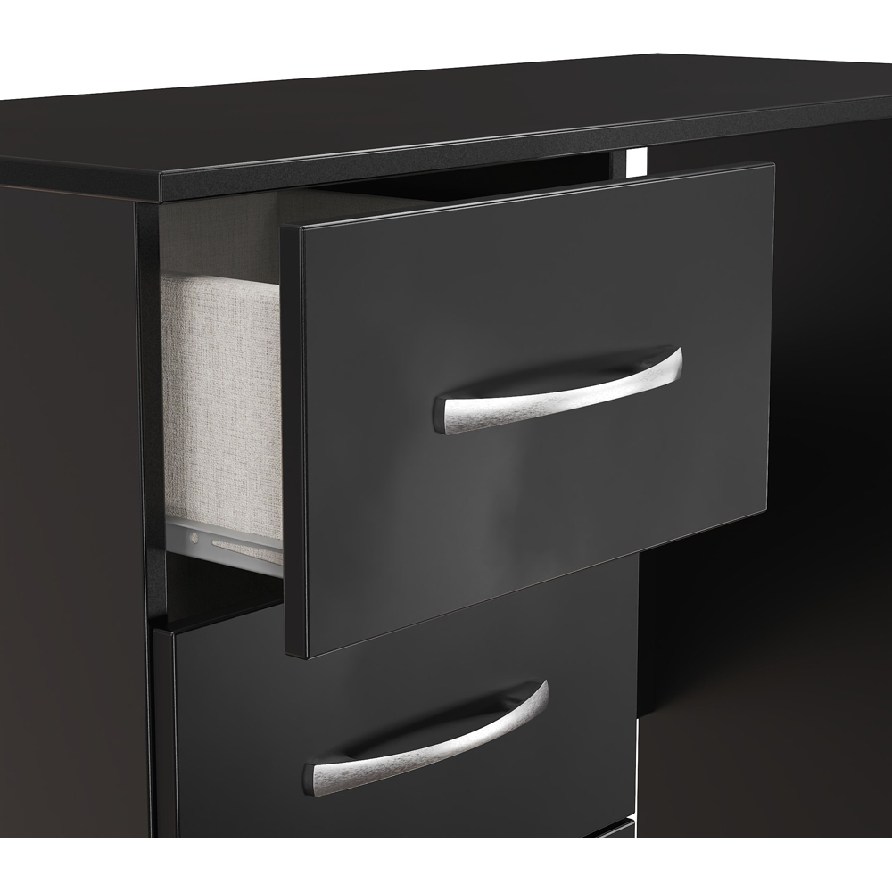 Crowndale Avon 3 Drawer Black Matt Dressing Table Ready Assembled Image 6