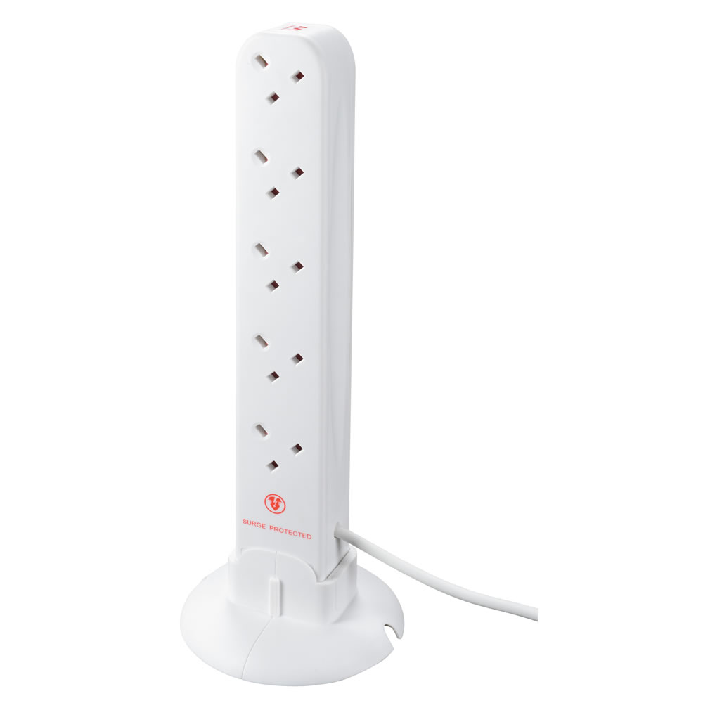 Wilko 10 Gang Surge Protected Extension Tower Image 2