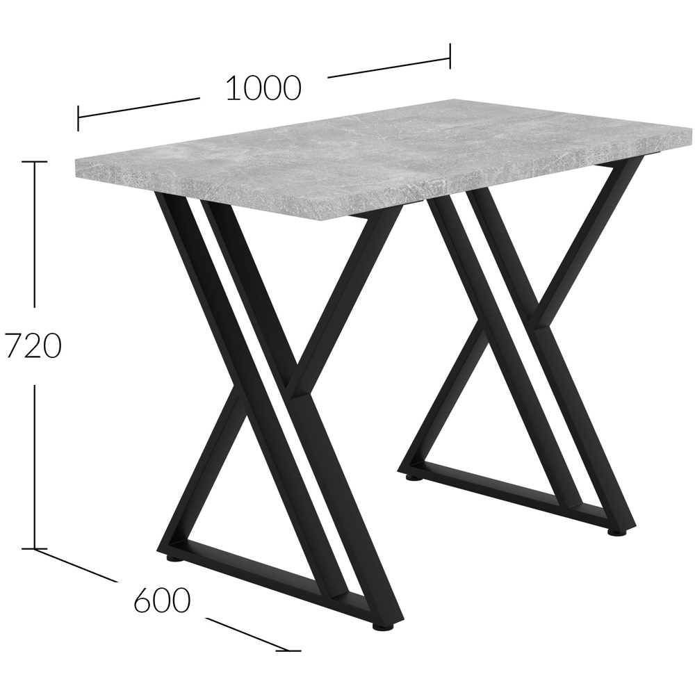 Shefa New York 4 Seater Dining Table Concrete Grey Image 5