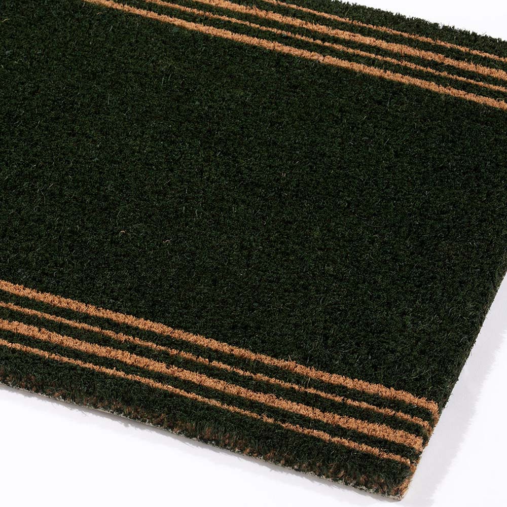 Esselle Home Forest Green Stripes Coir Doormat 75 x 45cm Image 2