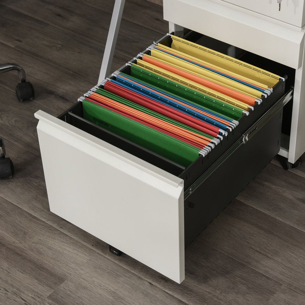 Vinsetto 3 Drawer Rolling Filing Cabinet Image 4
