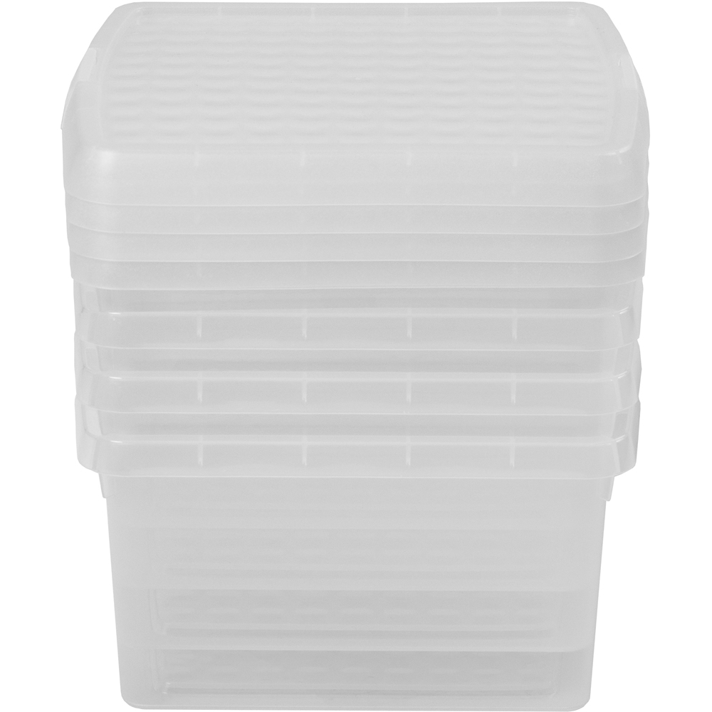 Wham Clip 9L Clear Square Storage Box with Lid 4 Pack Image 5