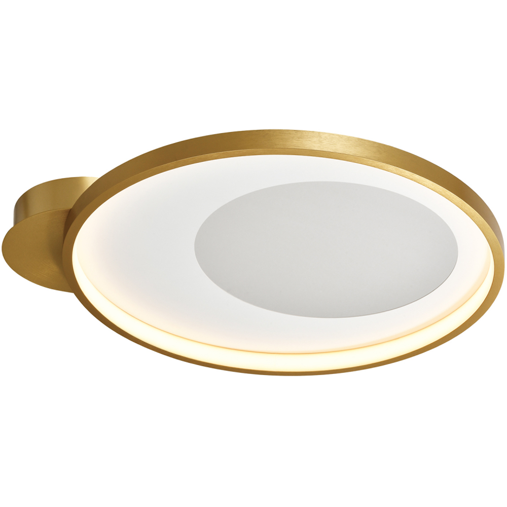 Happy Homewares Brushed Gold Low Energy LED Ceiling Light with Inner Opal White Acrylic Image 5