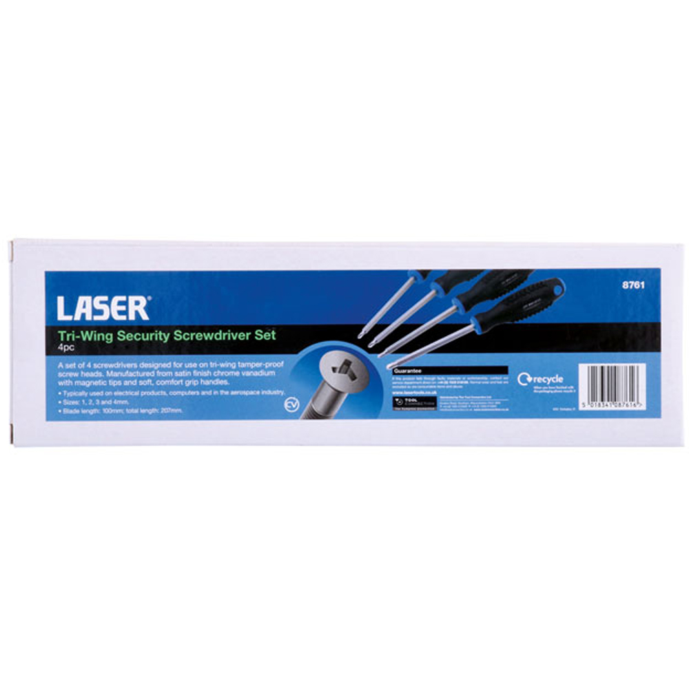 Laser 4 Piece Tri-Wing Security Screwdriver Set Image 7