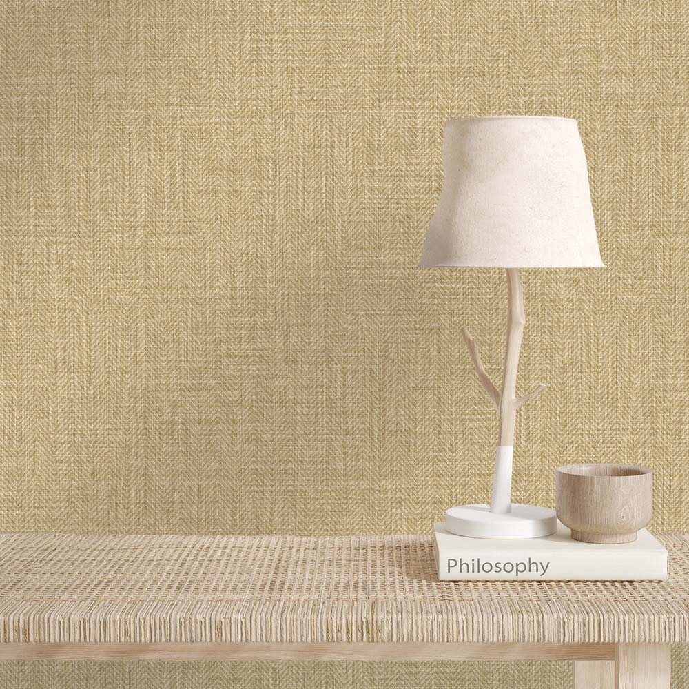 Belgravia Decor Zambaiti Parati Marrakech Herringbone Ochre Wallpaper Image 2