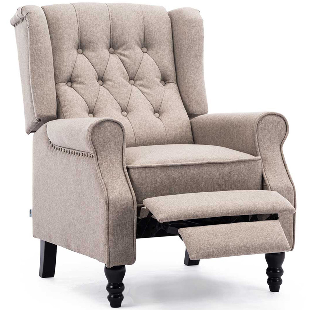 Furniture Online Althorpe Pumice Wing Back Leather Recliner Chair Image 3