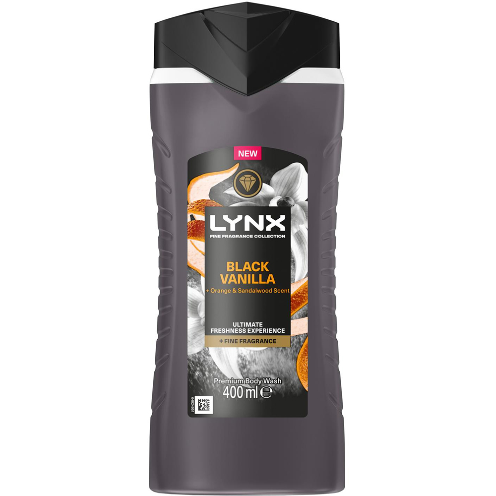 Lynx Black Vanilla Body Wash 400ml 3 Pack Image 2