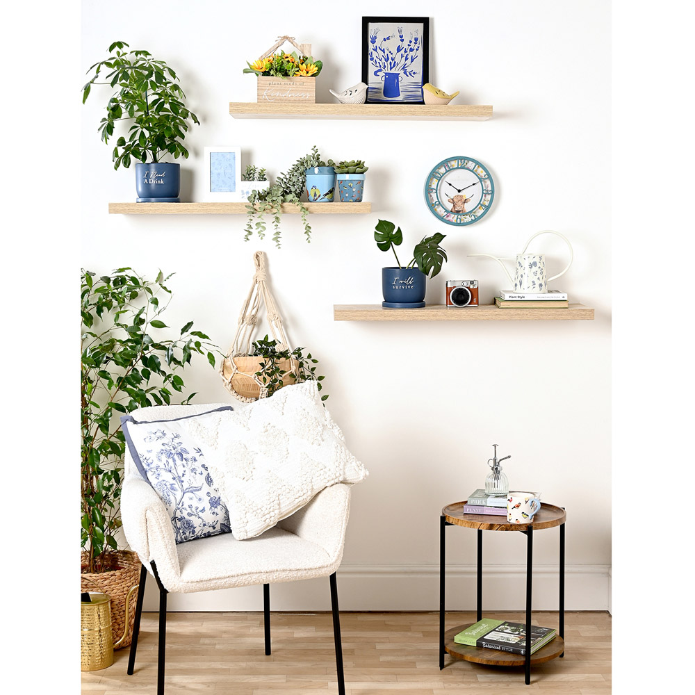 Country Living White and Blue Floral Watering Can Image 4