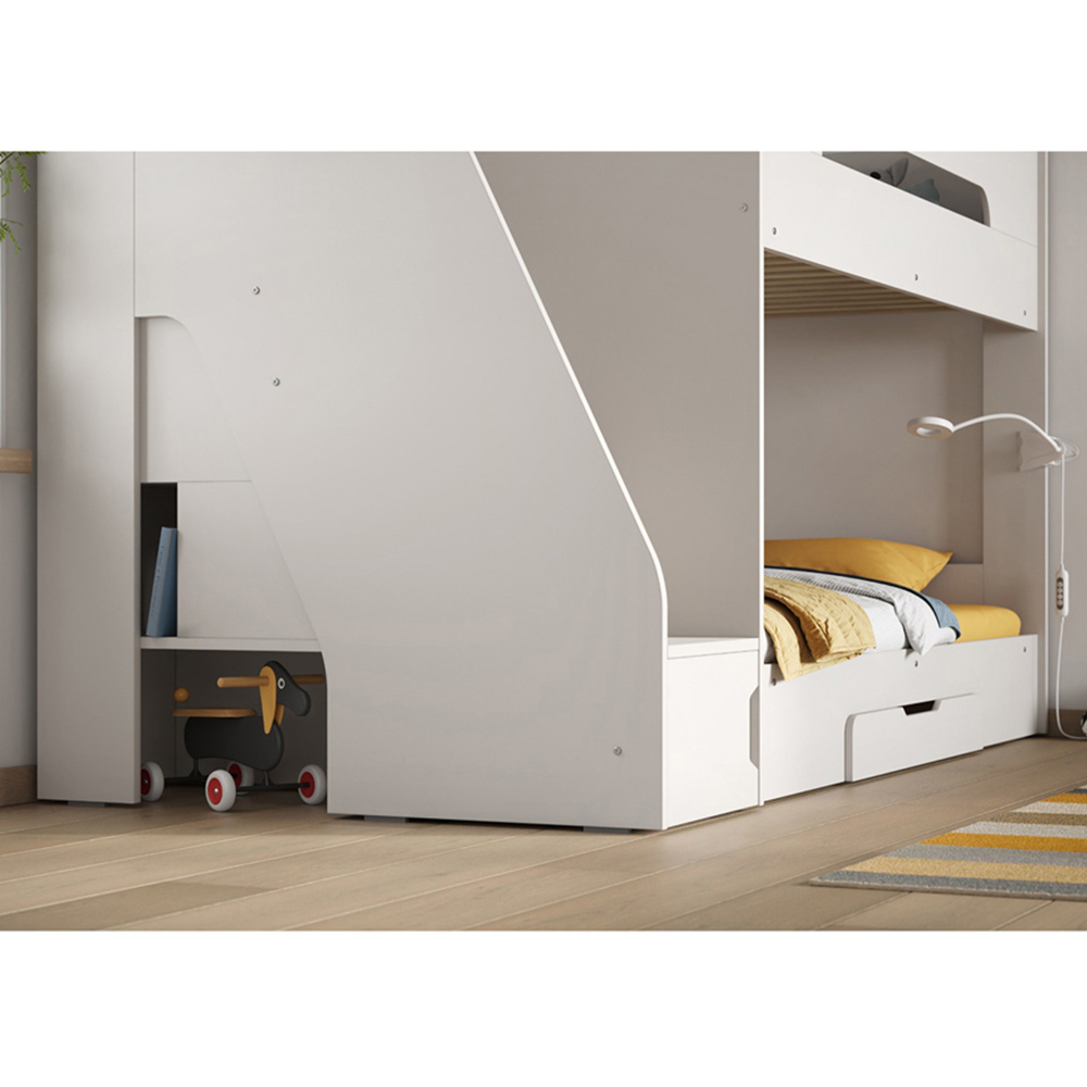 Flair Slick White Staircase Bunk Bed with Storage Image 4