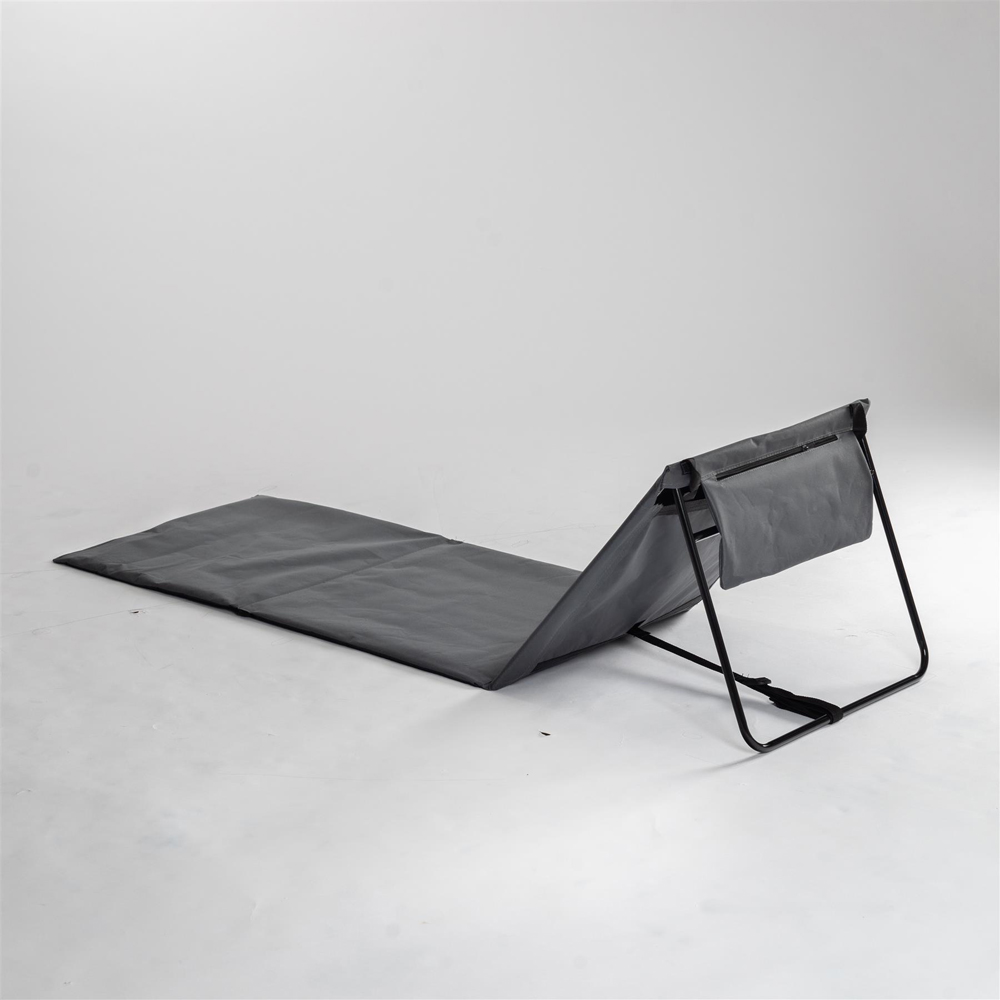 Harbour Housewares Grey Folding Beach Lounger Image 5